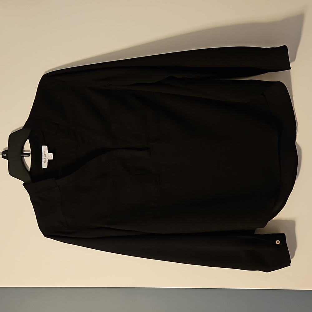 Nine west black long sleeve blouse size M